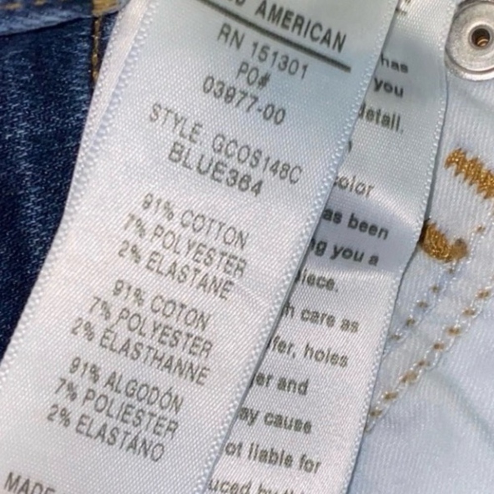 Good American Blue Distressed Jean Shorts Size 0 / 25 - Picture 8 of 9